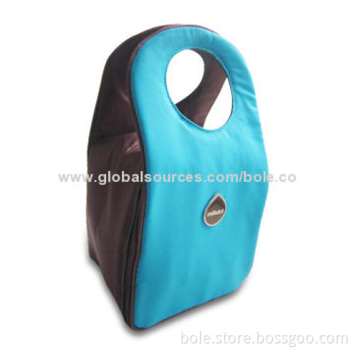 Lunch Tote, Made 420D Nylon, with Foil Lining, Round Handle, Hidden Snap Closure, OEM/ODM Orders Ok
